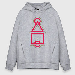 Толстовка оверсайз мужская Символы игры в кальмара, цвет: меланж