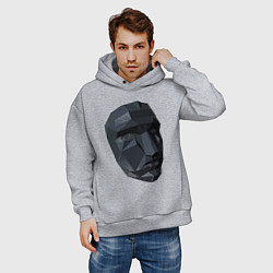 Толстовка оверсайз мужская Boss mask, цвет: меланж — фото 2