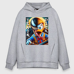 Толстовка оверсайз мужская Venom-Duck - ai art fantasy, цвет: меланж