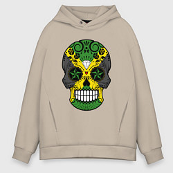 Толстовка оверсайз мужская Jamaica skull, цвет: миндальный