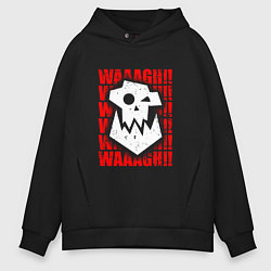 Толстовка оверсайз мужская Waaagh warhammer - белый, цвет: черный