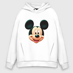 Толстовка оверсайз мужская Mickey mouse head, цвет: белый