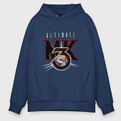 Толстовка оверсайз мужская Ultimate mortal kombat - logo, цвет: тёмно-синий