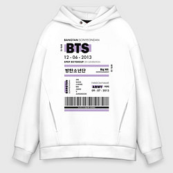 Толстовка оверсайз мужская Bts ticket, цвет: белый