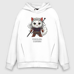 Толстовка оверсайз мужская Котьмак никак не научитесь, цвет: белый