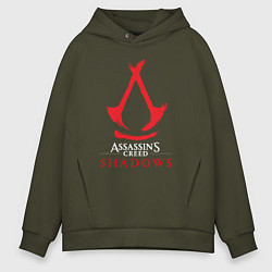 Толстовка оверсайз мужская Assassins Creed Shadows - badge, цвет: хаки