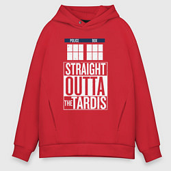 Толстовка оверсайз мужская Прямо из Тардиса, цвет: красный