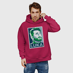 Толстовка оверсайз мужская Luka Doncic obey, цвет: маджента — фото 2