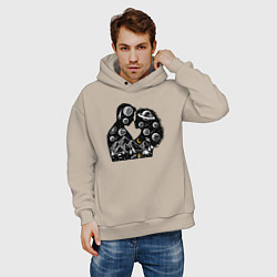 Толстовка оверсайз мужская Природная космическая любовь, цвет: миндальный — фото 2