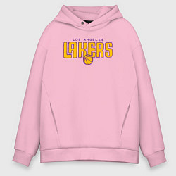 Толстовка оверсайз мужская Team Los Angeles Lakers, цвет: светло-розовый