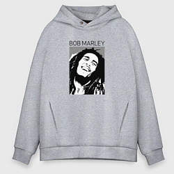 Толстовка оверсайз мужская Боб Марли абстрактный портрет, цвет: меланж
