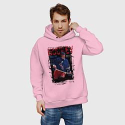 Толстовка оверсайз мужская Лучший хоккеист Уэйн Гретски, цвет: светло-розовый — фото 2