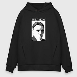 Толстовка оверсайз мужская Михаил Булгаков портрет, цвет: черный