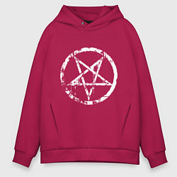 Толстовка оверсайз мужская Star pentagram, цвет: маджента
