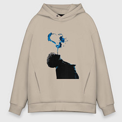 Толстовка оверсайз мужская Три дня дождя постер, цвет: миндальный