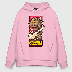 Толстовка оверсайз мужская Pink godzilla, цвет: светло-розовый