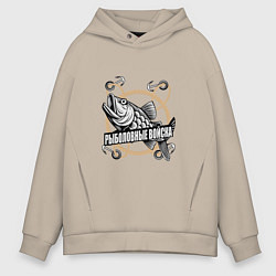 Толстовка оверсайз мужская Рыболовные войска 2025, цвет: миндальный