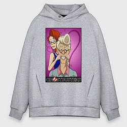 Толстовка оверсайз мужская Ghostbusters - Egon and Janine, цвет: меланж