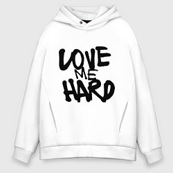 Толстовка оверсайз мужская Люби меня крепко, цвет: белый