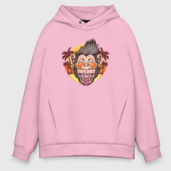 Толстовка оверсайз мужская Summer monkey, цвет: светло-розовый