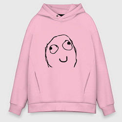 Толстовка оверсайз мужская Невдупленыш мем, цвет: светло-розовый