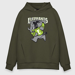 Мужское худи оверсайз Elephants run