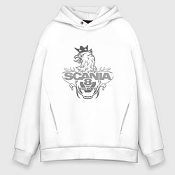 Толстовка оверсайз мужская Scania super, цвет: белый