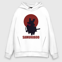 Толстовка оверсайз мужская Банбу самурай, цвет: белый