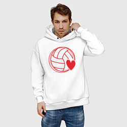 Толстовка оверсайз мужская Volley love, цвет: белый — фото 2