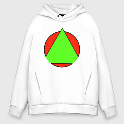 Толстовка оверсайз мужская Треугольник в круге, цвет: белый