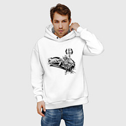 Толстовка оверсайз мужская Викинг вольво, цвет: белый — фото 2