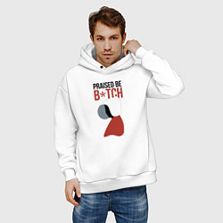 Толстовка оверсайз мужская Praised be b*tch - Рассказ служанки, цвет: белый — фото 2