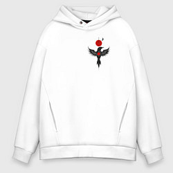 Толстовка оверсайз мужская Night bird, цвет: белый