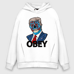 Толстовка оверсайз мужская Trump obey, цвет: белый