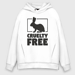 Толстовка оверсайз мужская Без жестокости, цвет: белый