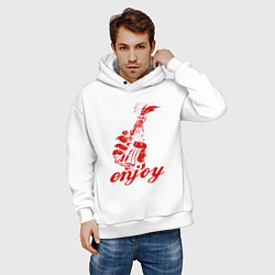 Толстовка оверсайз мужская Enjoy fire soda, цвет: белый — фото 2