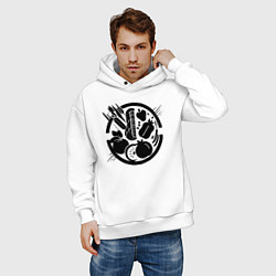 Толстовка оверсайз мужская Круг нутрициолога, цвет: белый — фото 2