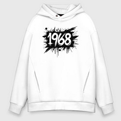 Толстовка оверсайз мужская Граффити 1968, цвет: белый