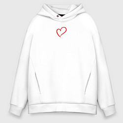 Толстовка оверсайз мужская Любящее сердце, цвет: белый