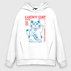 Толстовка оверсайз мужская Maneki neko, цвет: белый