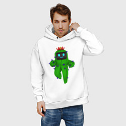 Толстовка оверсайз мужская Tанцующий кактус из игры, цвет: белый — фото 2