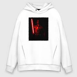 Толстовка оверсайз мужская Вейдер с мечом во тьме, цвет: белый