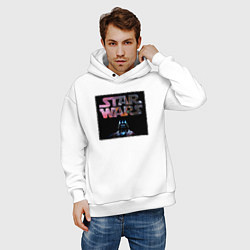 Толстовка оверсайз мужская Звёздные войны надпись вейдер, цвет: белый — фото 2
