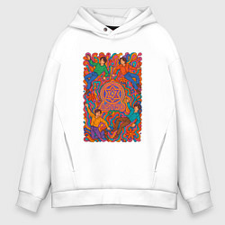 Толстовка оверсайз мужская Astro психоделический рисунок, цвет: белый