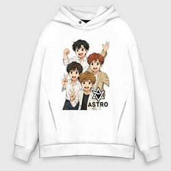 Толстовка оверсайз мужская Astro аниме стиль, цвет: белый