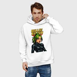 Толстовка оверсайз мужская Билли Айлиш в стиле комикса, цвет: белый — фото 2