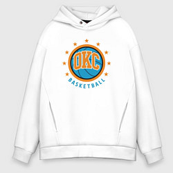 Толстовка оверсайз мужская OKC basketball, цвет: белый