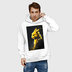 Толстовка оверсайз мужская Pikachu, цвет: белый — фото 2