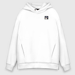 Толстовка оверсайз мужская Панк кот, цвет: белый