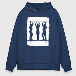 Толстовка оверсайз мужская Уличная тренировка девушки, цвет: тёмно-синий